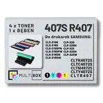 5-PAK Multibox 4x Toner + 1x Bęben do SAMSUNG 407S CLTR407 CLP320 CLP325 CLX3185 1.5K/1K/24K CMYK zamiennik - 2