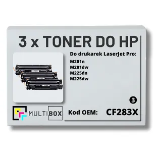 3-PAK Multibox Toner do HP CF283X 83X M201 M225 Zamiennik
