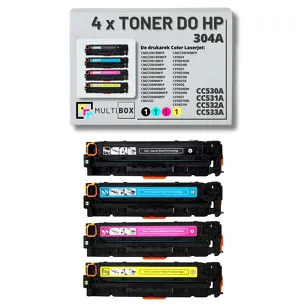 4-PAK Multibox Toner do HP 304A CMYK CC530A CC531A CC532A CC533A zamiennik