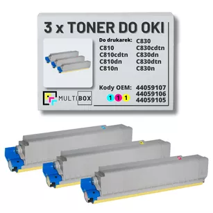 Toner do OKI C810 C830 3-pak cyan/magenta/yellow zamiennik Multibox