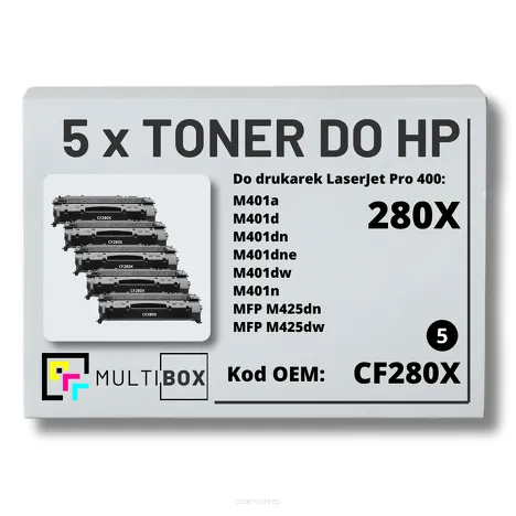 5-PAK Multibox Toner do HP CF280X 80X M401 M425 zamiennik
