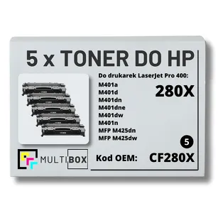 5-PAK Multibox Toner do HP CF280X 80X M401 M425 zamiennik