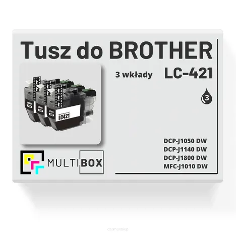 Tusz do BROTHER LC-421BK 3-pak black zamiennik Multibox