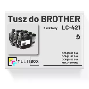 Tusz do BROTHER LC421BK 3-pak black zamiennik Multibox