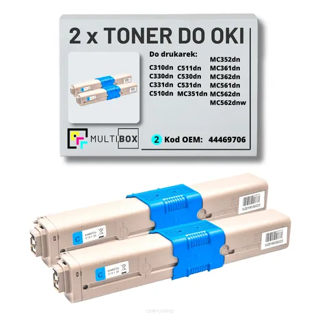 Toner do OKI C310 MC362 MC562 44469706 2-pak cyan zamiennik Multibox