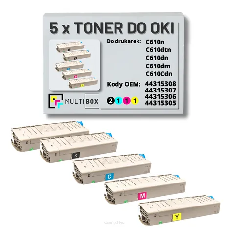 Toner do OKI C610 5-pak black/cyan/magenta/yellow zamiennik Multibox