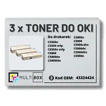 3-PAK Multibox Toner do OKI C5800 C5900 43324424 black zamiennik - 2