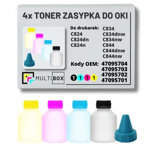 4-PAK Multibox Tonery zasypki do OKI C824 C834 C844 4x5,0K