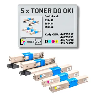 Toner do OKI ES3452 ES5431 ES5462 5-pak black/cyan/magenta/yellow zamiennik Multibox