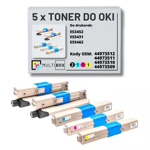 Toner do OKI ES3452 ES5431 ES5462 5-pak black/cyan/magenta/yellow zamiennik Multibox