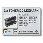 2-PAK Multibox Toner do LEXMARK MS317 MS417 51B2000 2x2.5K zamiennik - 2