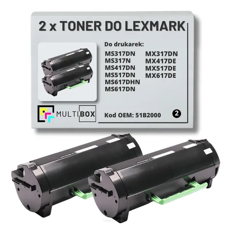 2-PAK Multibox Toner do LEXMARK MS317 MS417 51B2000 2x2.5K zamiennik