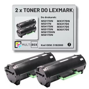 2-pak Toner do LEXMARK MS317 MS417 51B2000 2x2.5K Multibox zamiennik