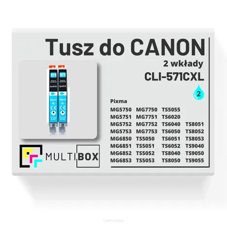 Tusz do CANON CLI-571CXL 2-pak cyan zamiennik Multibox