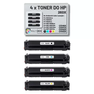 Toner do HP 203X 4-pak CMYK CF540X CF541X CF542X CF543X zamiennik Multibox