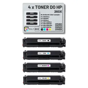 4-PAK Multibox Toner do HP 203X CMYK CF540X CF541X CF542X CF543X zamiennik