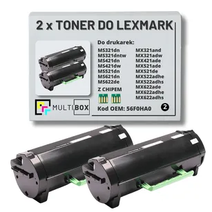 2-PAK Multibox Toner do LEXMARK MS321 MS421 MS521 MS621 MX321 MX421 MX521 56F0HA0 2x15.0K zamiennik