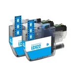 2-PAK Multibox Tusz do BROTHER LC422C cyan zamiennik - 2