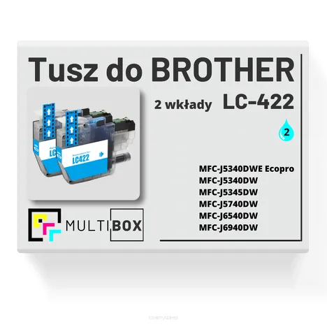 Tusz do BROTHER LC-422C 2-pak cyan zamiennik Multibox