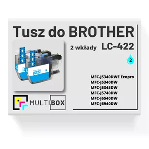 Tusz do BROTHER LC422C 2-pak cyan zamiennik Multibox