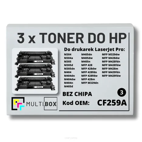 Toner do HP CF259A 59A LaserJet Pro M304 M404 M428 3-pak zamiennik Multibox