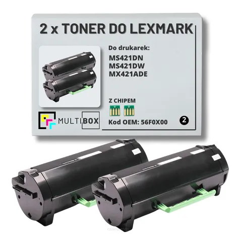 2-PAK Multibox Toner do LEXMARK MS421 MX421 56F0X00 2x20.0K zamiennik