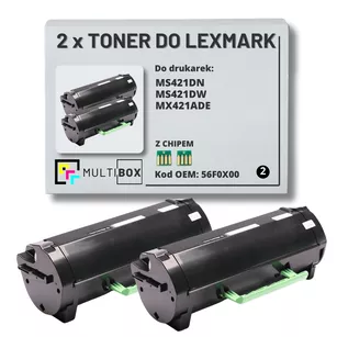 2-pak Toner do LEXMARK MS421 MX421 56F0X00 2x20.0K Multibox zamiennik