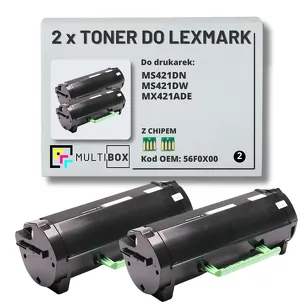 2-PAK Multibox Toner do LEXMARK MS421 MX421 56F0X00 2x20.0K zamiennik