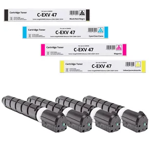4-PAK Zamiennik Toner do Canon CEXV47 8516B002 8517B002 8518B002 8519B002 iRC250i iRC255iF iRC350i iRC351iF CMYK