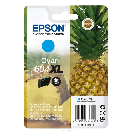 Epson tusz 604XL T10H2 C13T10H24010 oryginalny cyan