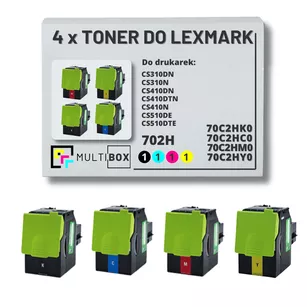 4-pak Toner do LEXMARK CS310 CS410 CS510 702H CMYK 4.0K/3x3.0K Multibox zamiennik