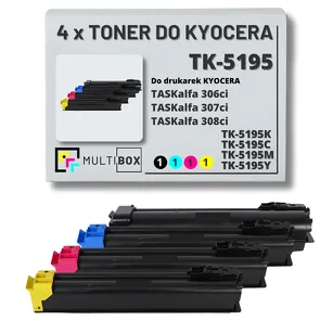 4-pak Toner do KYOCERA TK5195 TASKALFA 306 307 15,0K/3x7,0K CMYK Multibox zamiennik