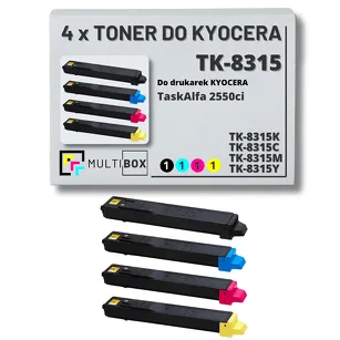 4-pak Toner do KYOCERA TK8315 TASKALFA 2550Ci 12,0K/3x6,0K CMYK Multibox zamiennik