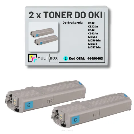 2-PAK Multibox Toner do OKI C532 MC563 46490403 cyan zamiennik