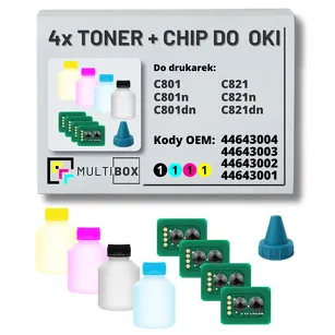 4-PAK Multibox Tonery + chipy do OKI C801 C821 4x7,0K