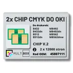 2-PAK Multibox zestaw Chipów V.2 do OKI B432 B512 MB492 MB562 45807111 2x12,0K - 2