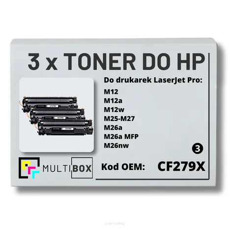 3-PAK Multibox Toner do HP CF279X 79X M12 M26 Zamiennik