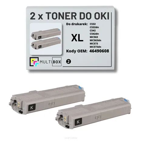 2-PAK Multibox Toner do OKI C532 MC563 46490608 XL black zamiennik