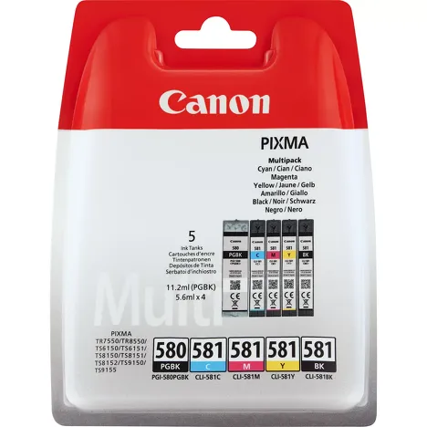 Canon oryginalny tusz PGI580PGBK CLI581 2078C005 pigment black / black / cyan / magenta / yellow 5-pak