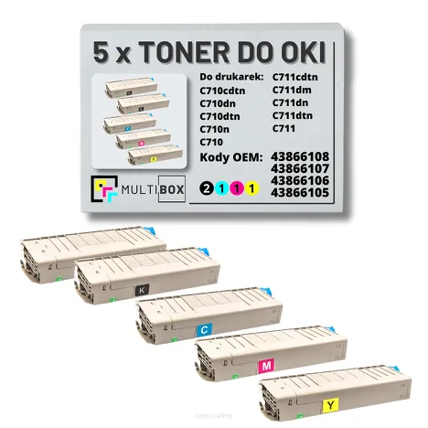 Toner do OKI C710 C711 5-pak black/cyan/magenta/yellow zamiennik Multibox