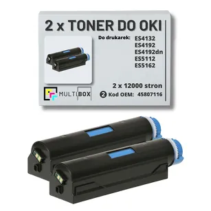 2-PAK Multibox Toner  do OKI ES4132 ES4192 ES5112 ES5162 45807116  zamiennik