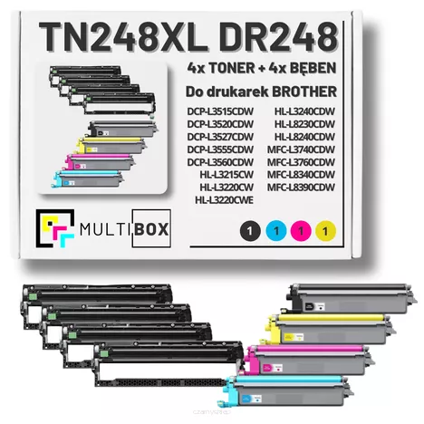 4x Toner do Brother TN248XL + 4x Bęben do BROTHER DR248CL 8-pak CMYK Multibox zamiennik