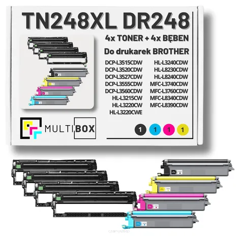 8-PAK Multibox 4x Toner do Brother TN248XL + 4x Bęben do BROTHER DR248CL CMYK zamiennik