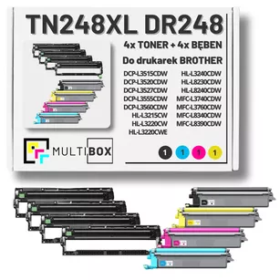 4x Toner do Brother TN248XL + 4x Bęben do BROTHER DR248CL 8-pak CMYK Multibox zamiennik
