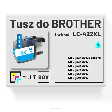 Tusz do BROTHER LC-422XLC cyan zamiennik Multibox