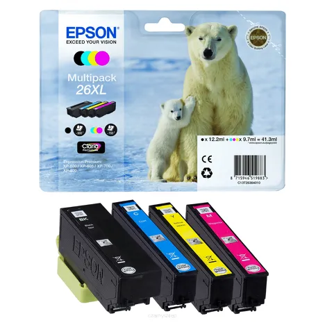 Epson tusz 26XL T2636 C13T26364012 4-pak oryginalny cyan / magenta / yellow / black