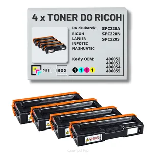 4-pak toner do RICOH SPC220 406052 406053 406054 406055 zamiennik Multibox