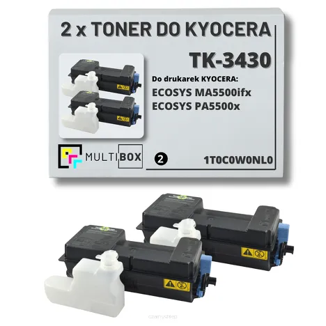 2-pak Toner do KYOCERA TK-3430 1T0C0W0NL0 ECOSYS MA5500ifx PA5500x 2x25.0K Multibox zamiennik