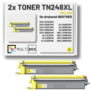 2-PAK Multibox Toner do BROTHER TN248XLY Yellow zamiennik