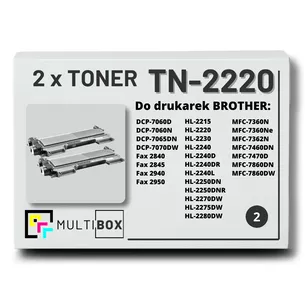 Toner do BROTHER TN2220 2-pak Multibox zamiennik